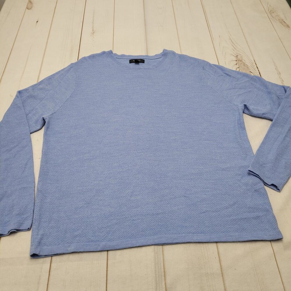Nordstrom merino wool blend light blue knit crew neck sweater pullover 2XL